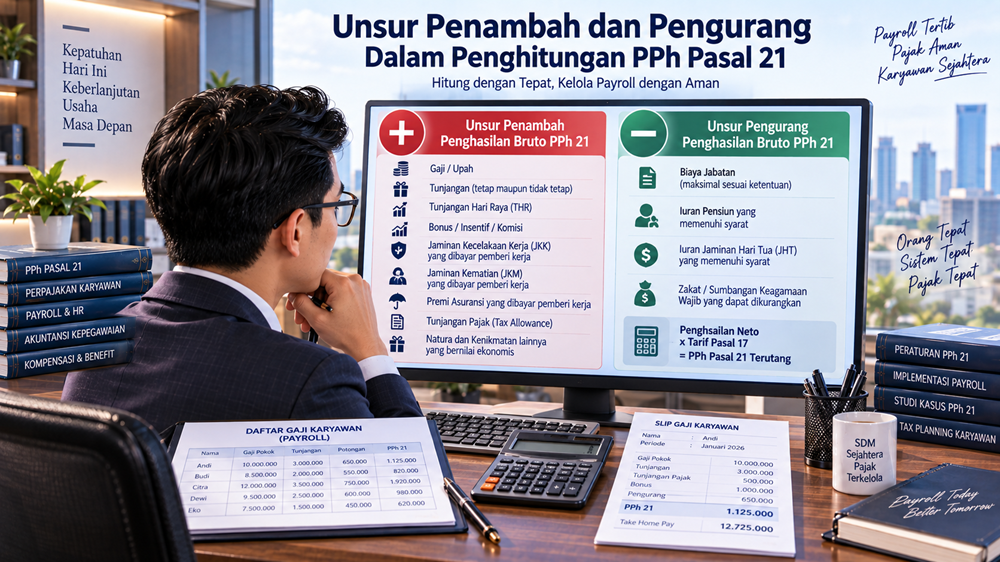 unsur penambah dan pengurang dalam penghitungan PPh Pasal 21