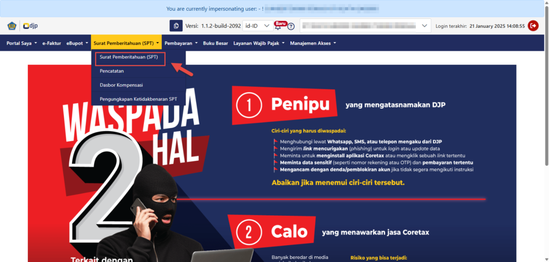 cara lapor spt unifikasi