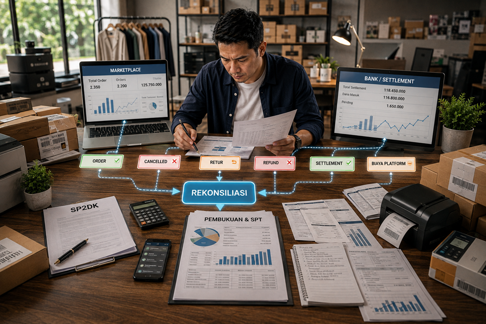 cara menjawab SP2DK karena omzet marketplace berbeda