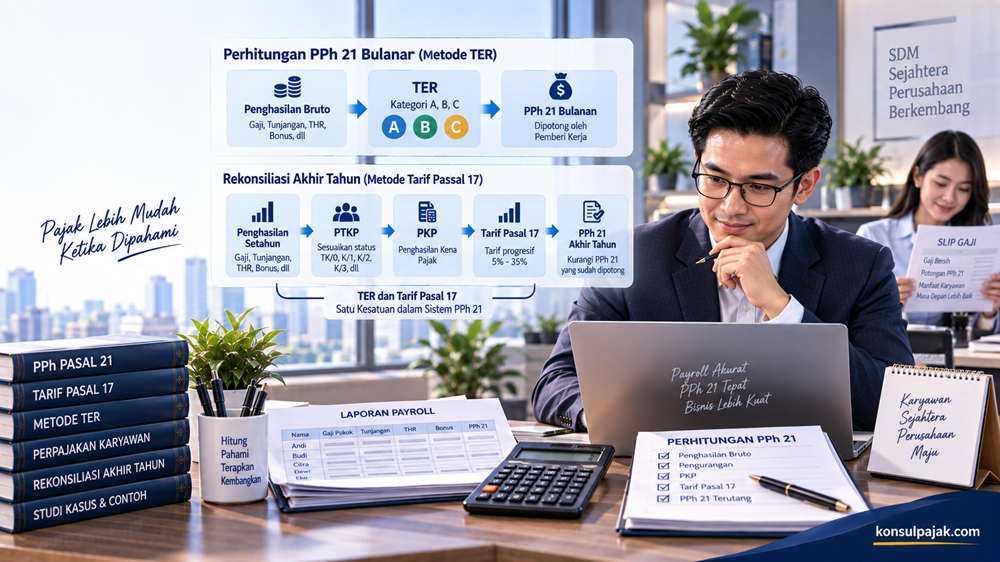 Cara Menghitung PPh 21 Panduan TER dan Tarif Pasal 17 Lengkap dengan Contoh