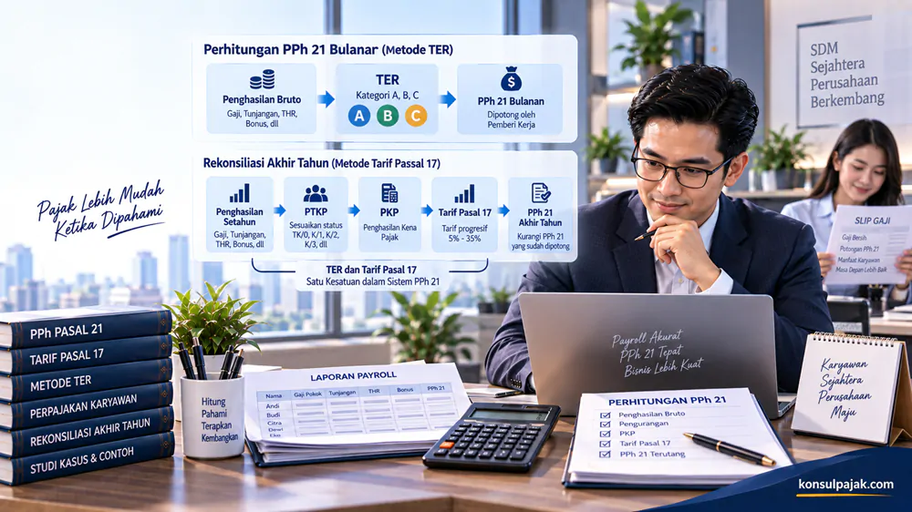 Cara Menghitung PPh 21 Panduan TER dan Tarif Pasal 17 Lengkap dengan Contoh